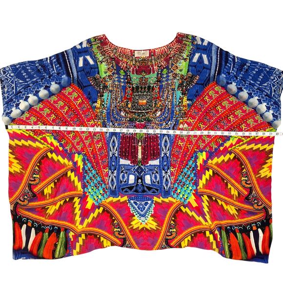Camilla Silk Freedom Of Play Short Kaftan Multicolor Embellished - Picture 16 of 17
